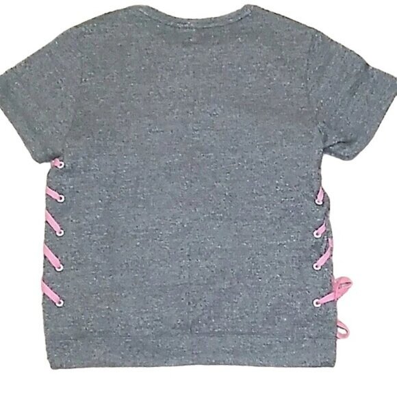 Adidas Originals Gray Trefoil Logo Lace Up Crewneck T-shirt - Picture 3 of 4